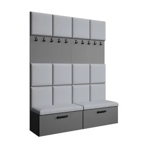 GARDEROBE Margaret I+I 162/203/43 met gestoffeerde panelen en schoenenkast GARDEROBE Margaret I+I 162/203/43 met gestoffeerde panelen en schoenenkast