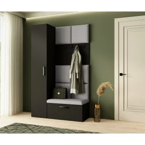 GARDEROBE Margaret I+IV 121/203/43 met gestoffeerde panelen