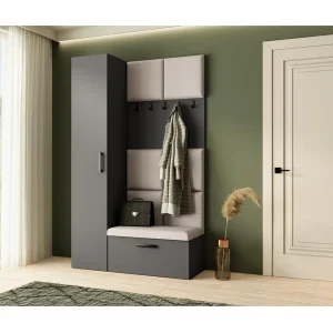 GARDEROBE Margaret I+IV 121/203/43 met gestoffeerde panelen
