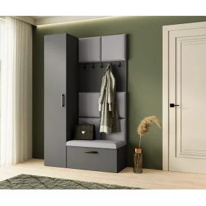 GARDEROBE Margaret I+IV 121/203/43 met gestoffeerde panelen