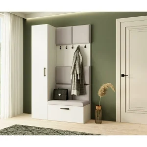 GARDEROBE Margaret I+IV 121/203/43 met gestoffeerde panelen GARDEROBE Margaret I+IV 121/203/43 met gestoffeerde panelen