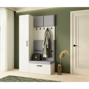 GARDEROBE Margaret I+IV 121/203/43 met gestoffeerde panelen GARDEROBE Margaret I+IV 121/203/43 met gestoffeerde panelen