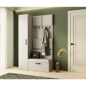 GARDEROBE Margaret I+IV 121/203/43 met gestoffeerde panelen GARDEROBE Margaret I+IV 121/203/43 met gestoffeerde panelen