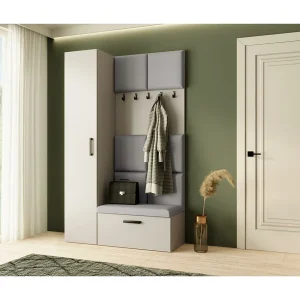 GARDEROBE Margaret I+IV 121/203/43 met gestoffeerde panelen GARDEROBE Margaret I+IV 121/203/43 met gestoffeerde panelen