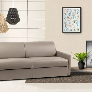 Express vierzits slaapbank van kunstleer – Taupe – CALIFE – Koop nu goedkoop online Express vierzits slaapbank van kunstleer – Taupe – CALIFE – Koop nu goedkoop online