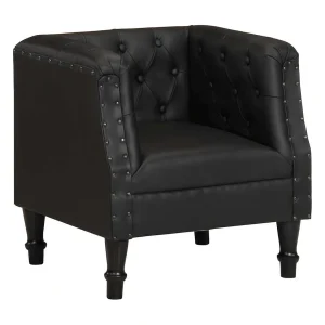 Fauteuil echt leer zwart Fauteuil echt leer zwart