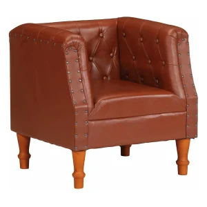 Fauteuil echt leer bruin Fauteuil echt leer bruin