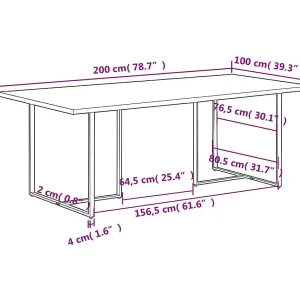 Eettafel 200 cm massief gerecycled hout Eettafel 200 cm massief gerecycled hout