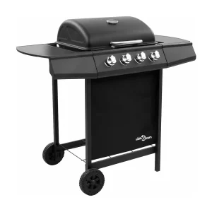 Gasbarbecue-grill met 4 branders zwart