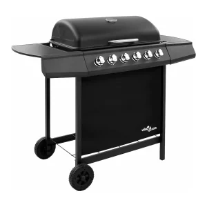 Gasbarbecue met 6 branders zwart