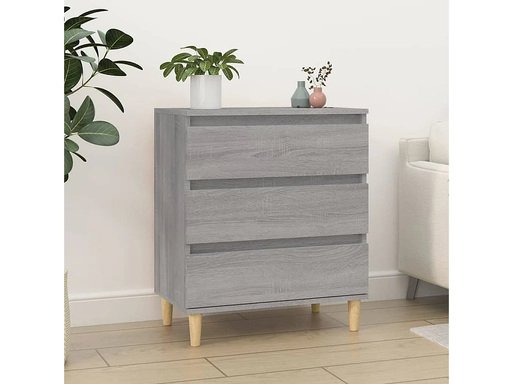 Dressoir 60x35x70 cm bewerkt hout grijs sonoma eikenkleurig