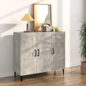 Dressoir 90x34x80 cm bewerkt hout betongrijs Dressoir 90x34x80 cm bewerkt hout betongrijs