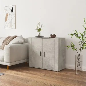 Dressoir 80x33x70 cm bewerkt hout betongrijs Dressoir 80x33x70 cm bewerkt hout betongrijs
