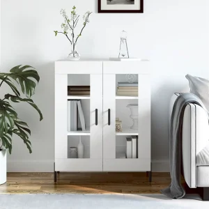 Dressoir 69,5x34x90 cm bewerkt hout wit Dressoir 69,5x34x90 cm bewerkt hout wit