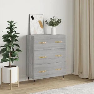 Dressoir 69,5x34x90 cm bewerkt hout grijs sonoma eikenkleurig Dressoir 69,5x34x90 cm bewerkt hout grijs sonoma eikenkleurig