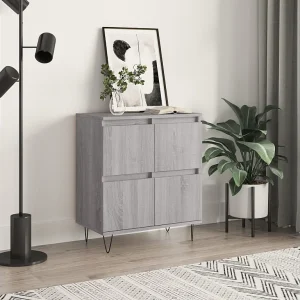 Dressoir 60x35x70 cm bewerkt hout grijs sonoma eikenkleurig Dressoir 60x35x70 cm bewerkt hout grijs sonoma eikenkleurig