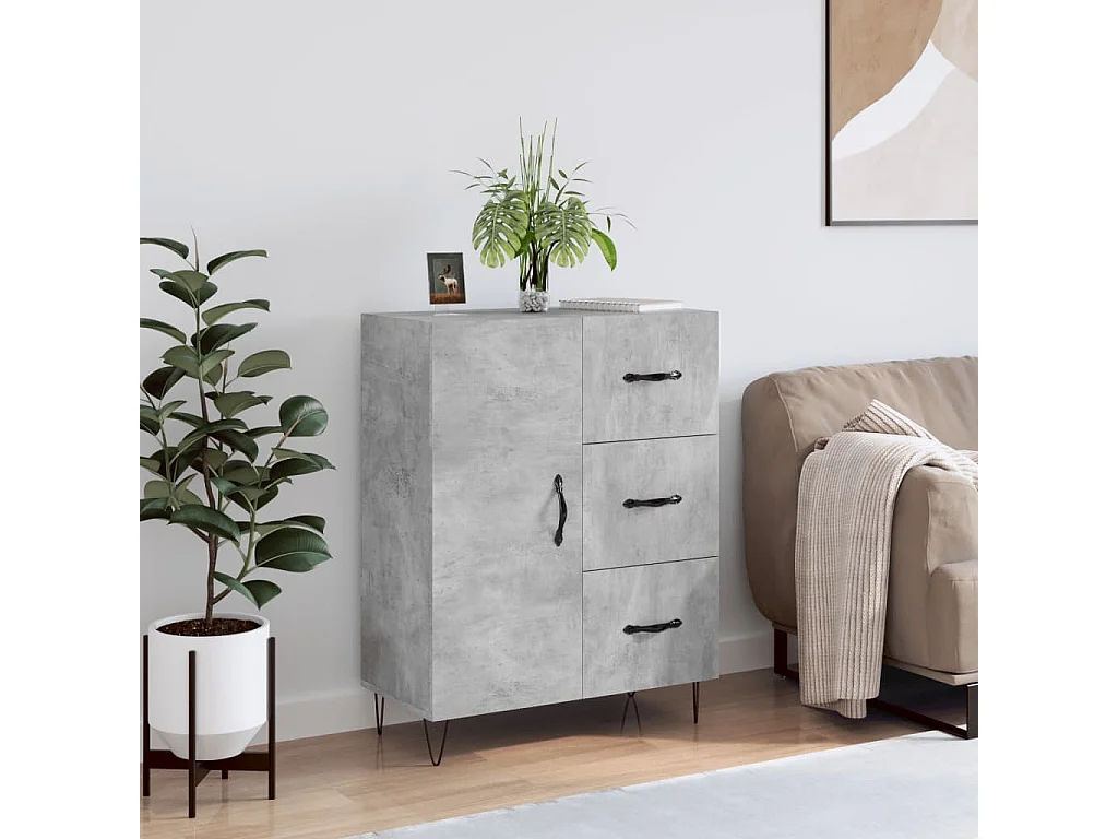 Dressoir 69,5x34x90 cm bewerkt hout betongrijs