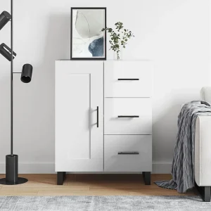 Dressoir 69,5x34x90 cm bewerkt hout hoogglans wit Dressoir 69,5x34x90 cm bewerkt hout hoogglans wit