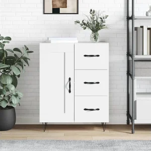 Dressoir 69,5x34x90 cm bewerkt hout wit Dressoir 69,5x34x90 cm bewerkt hout wit