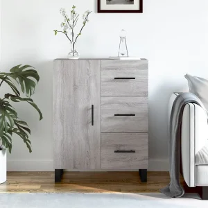 Dressoir 69,5x34x90 cm bewerkt hout grijs sonoma eikenkleurig Dressoir 69,5x34x90 cm bewerkt hout grijs sonoma eikenkleurig