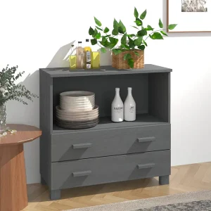 Dressoir HAMAR 85x35x80 cm massief grenenhout donkergrijs Dressoir HAMAR 85x35x80 cm massief grenenhout donkergrijs