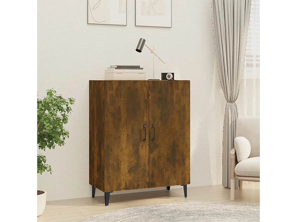 Dressoir 70x34x90 cm bewerkt hout gerookt eikenkleurig