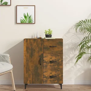 Dressoir 69,5x34x90 cm bewerkt hout gerookt eikenkleurig Dressoir 69,5x34x90 cm bewerkt hout gerookt eikenkleurig