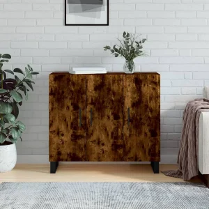 Dressoir 90x34x80 cm bewerkt hout gerookt eikenkleurig Dressoir 90x34x80 cm bewerkt hout gerookt eikenkleurig