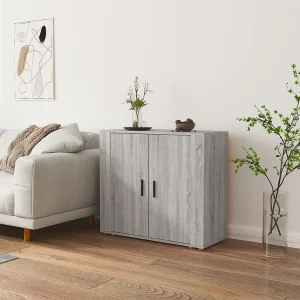 Dressoir 80x33x70 cm bewerkt hout grijs sonoma eikenkleurig Dressoir 80x33x70 cm bewerkt hout grijs sonoma eikenkleurig