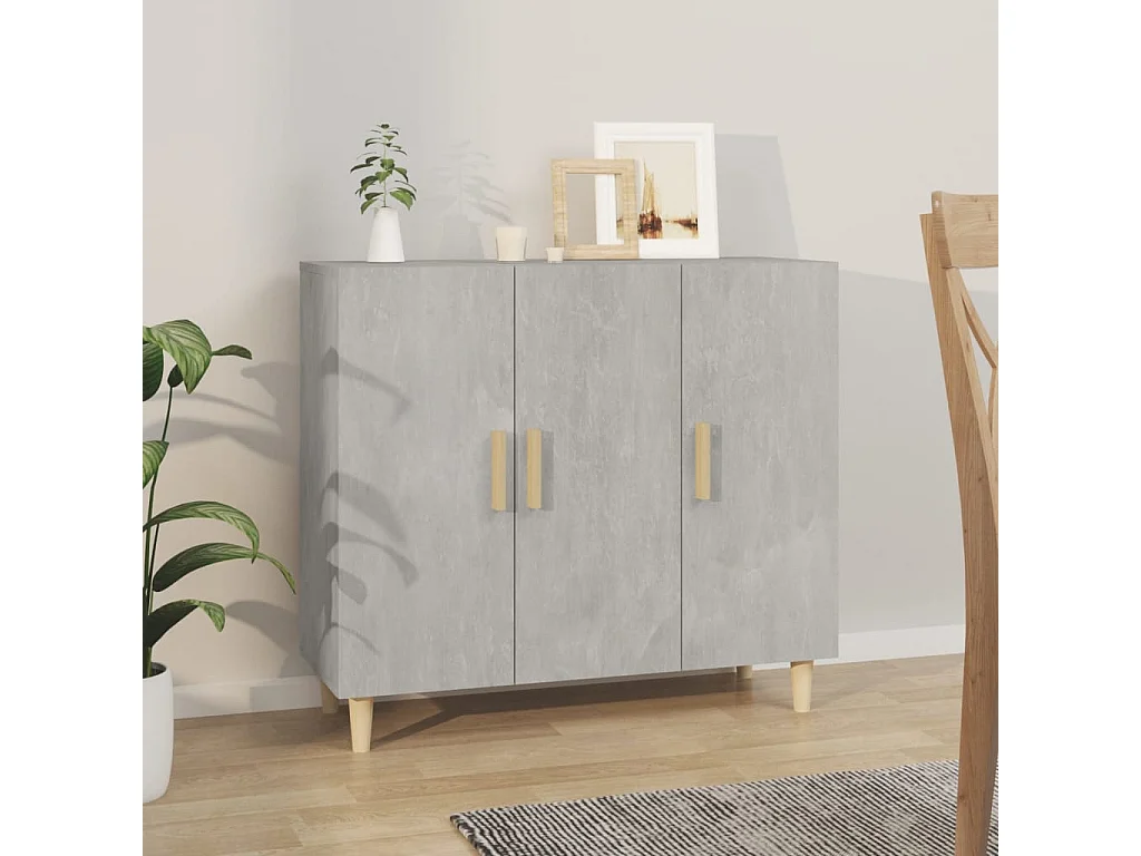 Dressoir 90x34x80 cm bewerkt hout betongrijs