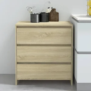 Dressoir 70x41x75 cm bewerkt hout sonoma eikenkleurig Dressoir 70x41x75 cm bewerkt hout sonoma eikenkleurig