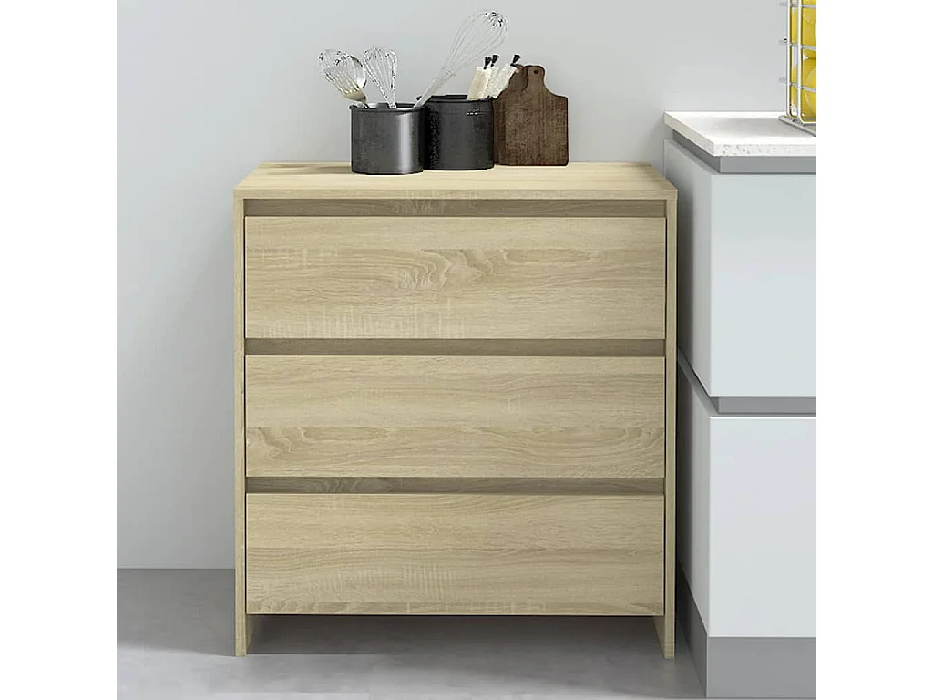 Dressoir 70x41x75 cm bewerkt hout sonoma eikenkleurig
