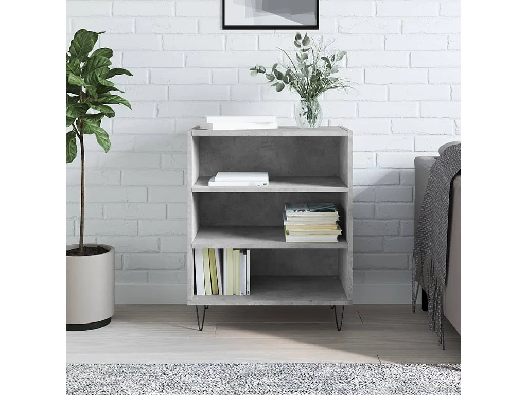 Dressoir 57x35x70 cm bewerkt hout betongrijs