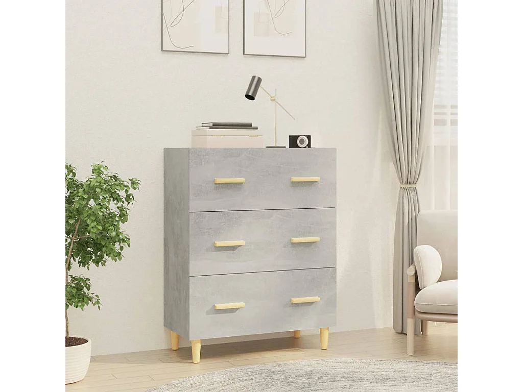 Dressoir 70x34x90 cm bewerkt hout betongrijs