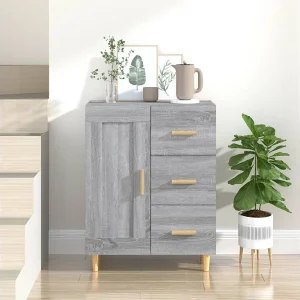 Dressoir 69,5x34x90 cm bewerkt hout grijs sonoma eikenkleurig Dressoir 69,5x34x90 cm bewerkt hout grijs sonoma eikenkleurig