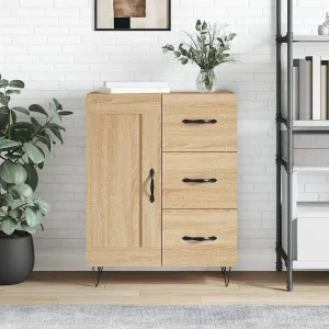 Dressoir 69,5x34x90 cm bewerkt hout sonoma eikenkleurig Dressoir 69,5x34x90 cm bewerkt hout sonoma eikenkleurig