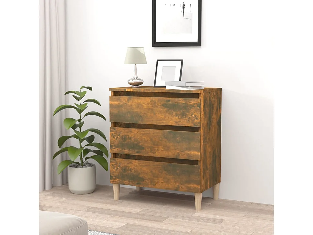 Dressoir 60x35x69 cm bewerkt hout gerookt eikenkleurig