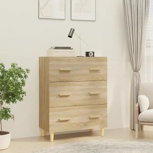 Dressoir 70x34x90 cm bewerkt hout sonoma eikenkleurig Dressoir 70x34x90 cm bewerkt hout sonoma eikenkleurig