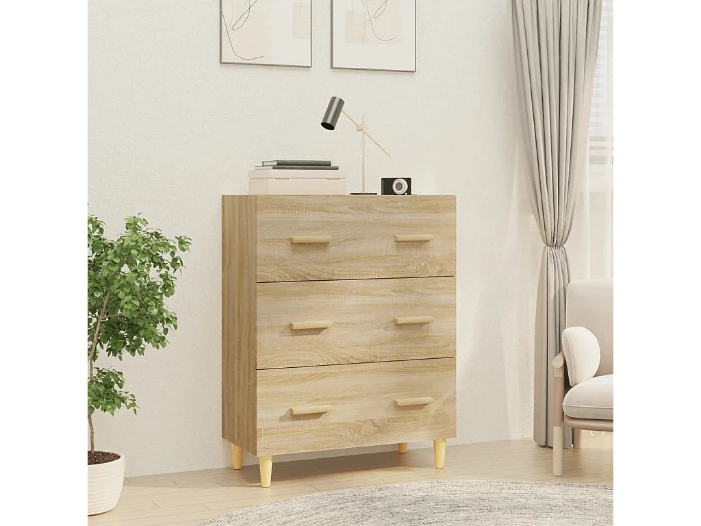 Dressoir 70x34x90 cm bewerkt hout sonoma eikenkleurig