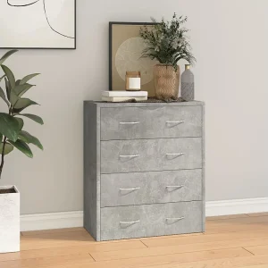 Dressoir met 4 lades 60×30,5×71 cm betongrijs