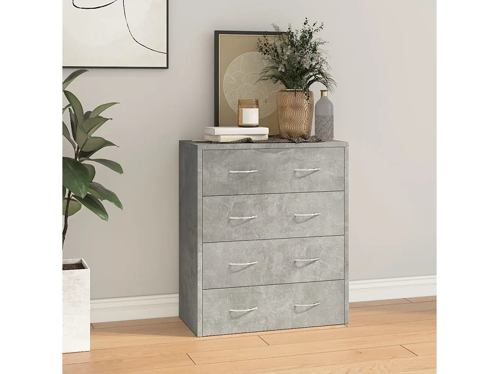 Dressoir met 4 lades 60x30,5x71 cm betongrijs