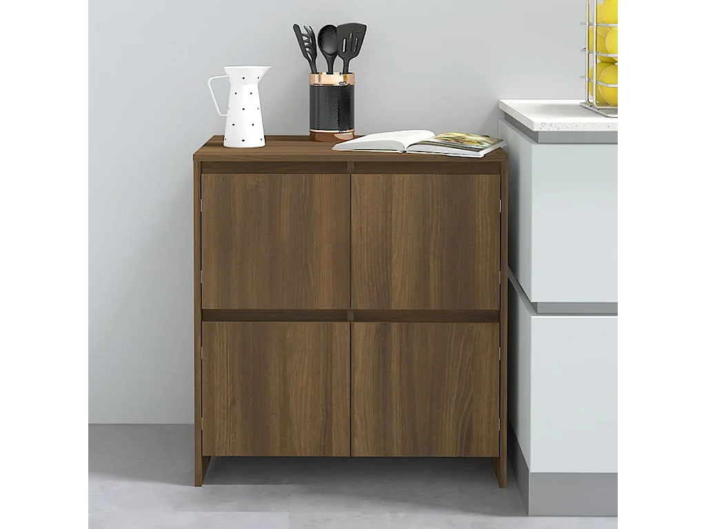 Dressoir 70x41x75 cm bewerkt hout bruin eikenkleur