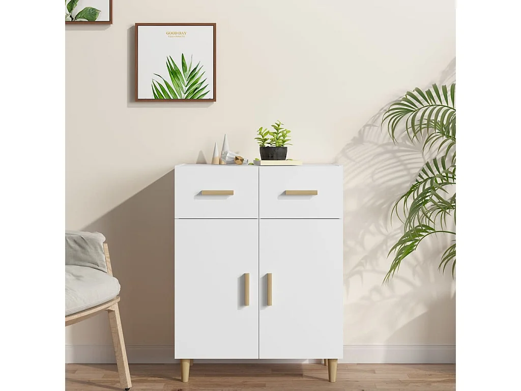Dressoir 69,5x34x89 cm bewerkt hout wit