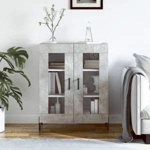 Dressoir 69,5x34x90 cm bewerkt hout betongrijs Dressoir 69,5x34x90 cm bewerkt hout betongrijs