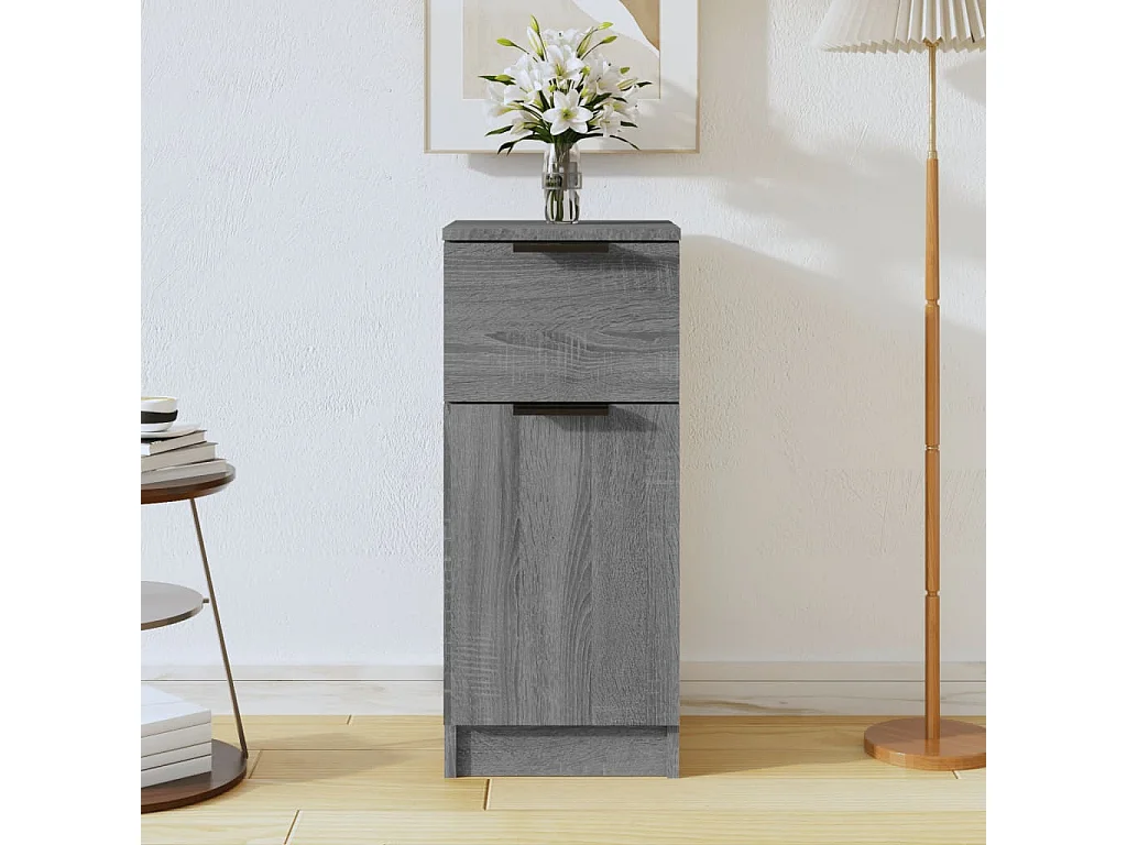 Dressoir 30x30x70 cm bewerkt hout grijs sonoma eikenkleurig