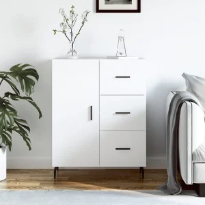 Dressoir 69,5x34x90 cm bewerkt hout wit Dressoir 69,5x34x90 cm bewerkt hout wit