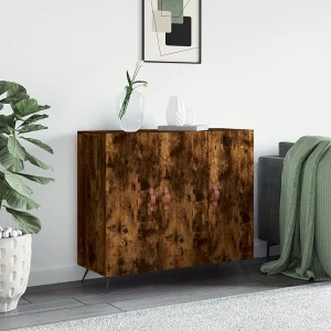Dressoir 90x34x80 cm bewerkt hout gerookt eikenkleurig Dressoir 90x34x80 cm bewerkt hout gerookt eikenkleurig