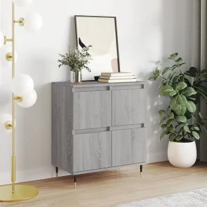 Dressoir 60x35x70 cm bewerkt hout grijs sonoma eikenkleurig Dressoir 60x35x70 cm bewerkt hout grijs sonoma eikenkleurig