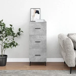 Dressoir 34,5x34x90 cm bewerkt hout betongrijs Dressoir 34,5x34x90 cm bewerkt hout betongrijs