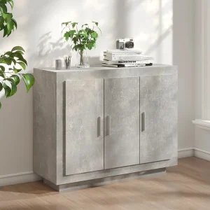 Dressoir 92x35x75 cm bewerkt hout betongrijs Dressoir 92x35x75 cm bewerkt hout betongrijs